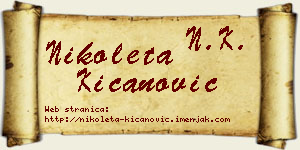 Nikoleta Kićanović vizit kartica